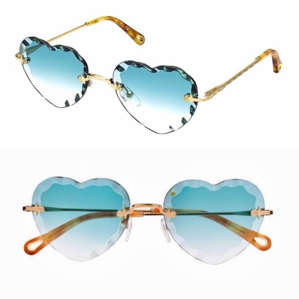 Chloe Rosie 55mm Heart Scalloped Sunglasses